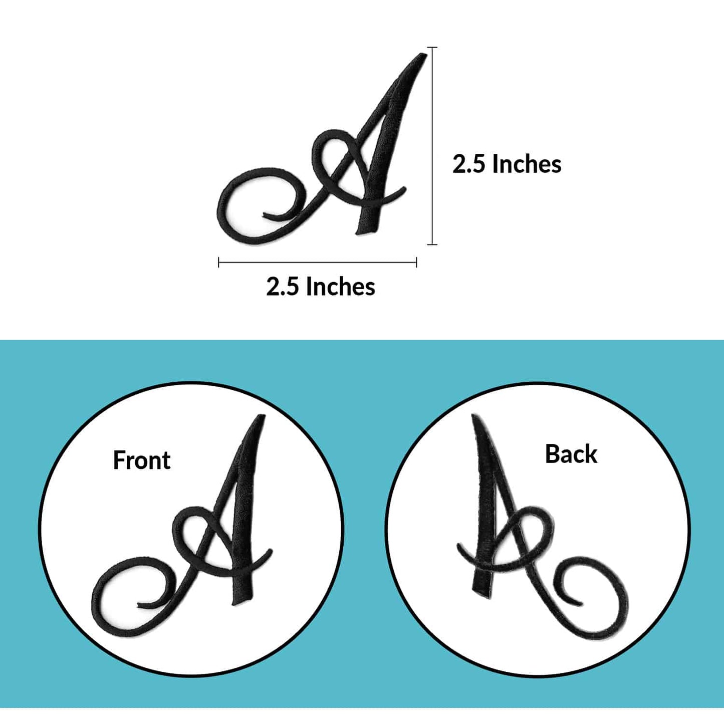 A, b, c, d, Iron On Script Letter Patches, Monogram Appliques f, g, h, i, j.
