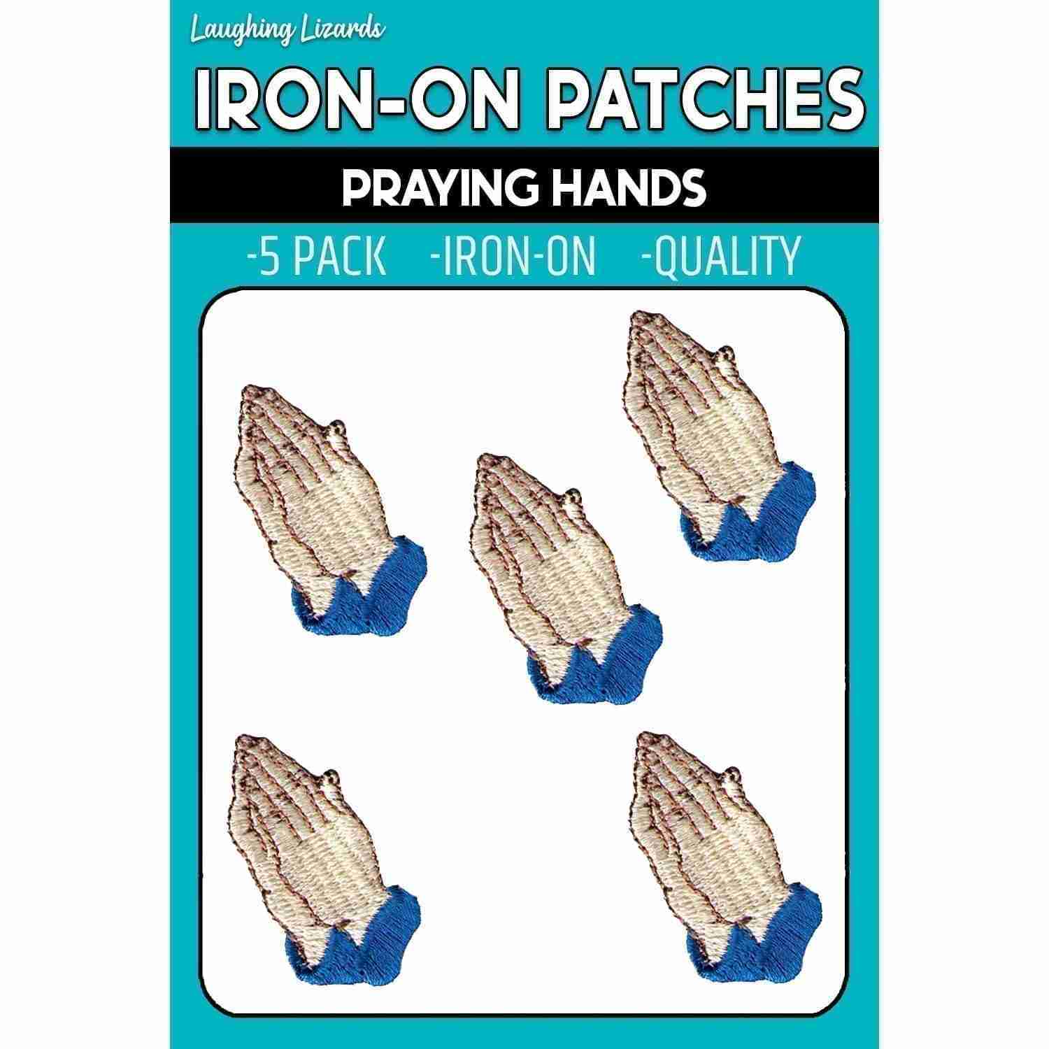 Praying Hands Iron On Religious Patch (5 Pack) iron on patches.