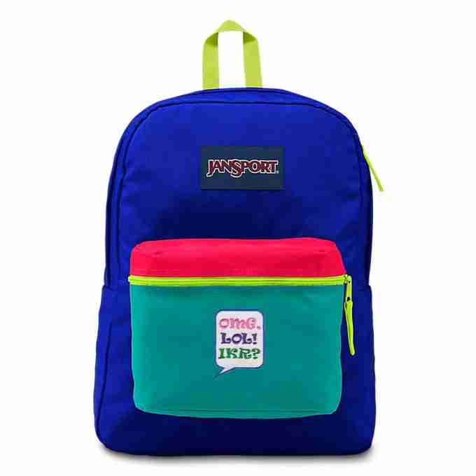 Texting Friends (2-Pack) Iron on Patch in blue and green.