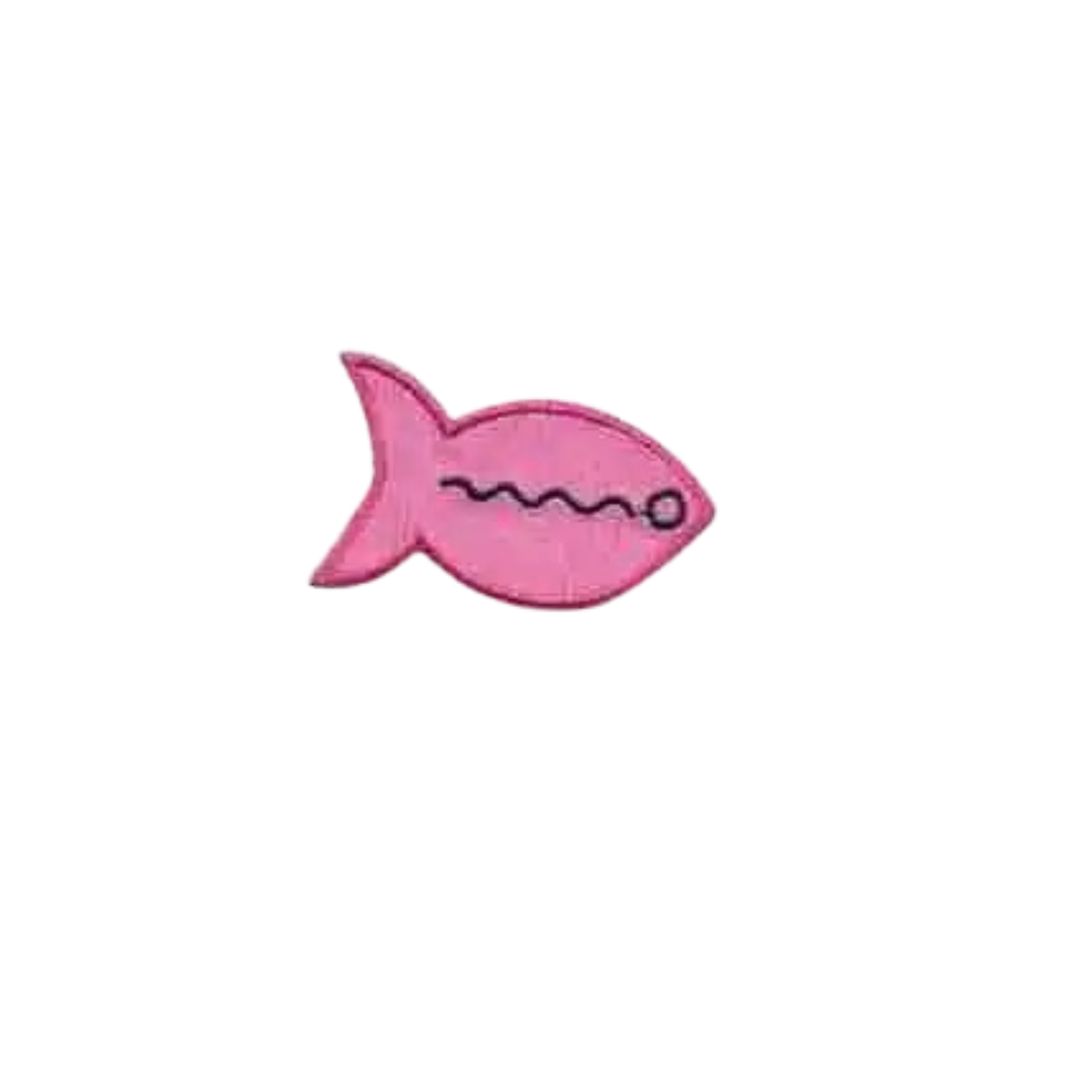 The Laughing Lizards Brightly Colored Fish in PINK (3-Pack) Iron On Patch features a cute pink fish design, making it a charming DIY accessory for decorating clothes or bags. Ideal for quick, easy style on a white background.