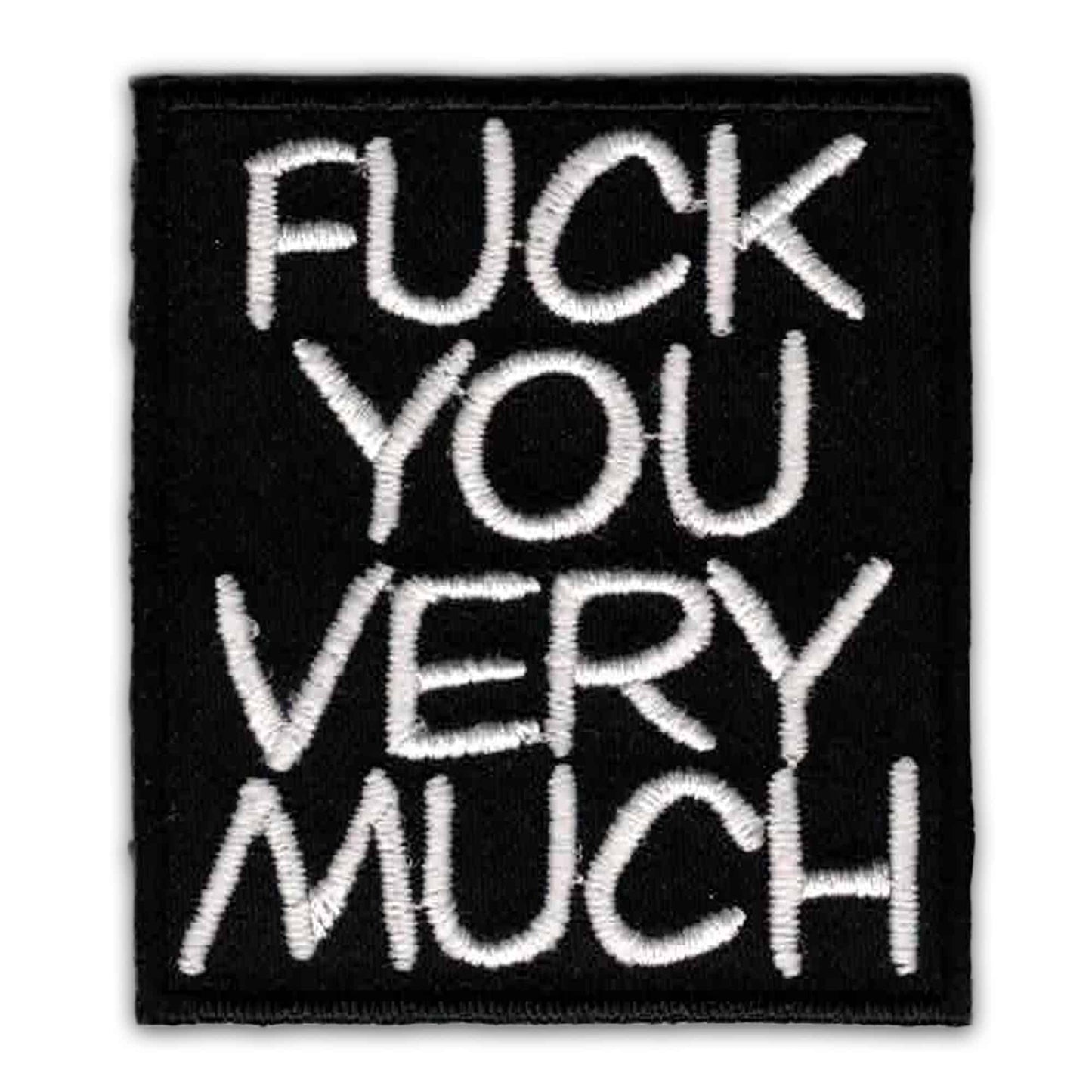 A Jessica Galbreth Zodiac Cancer Sign Iron on Patch that says fuck you very much.