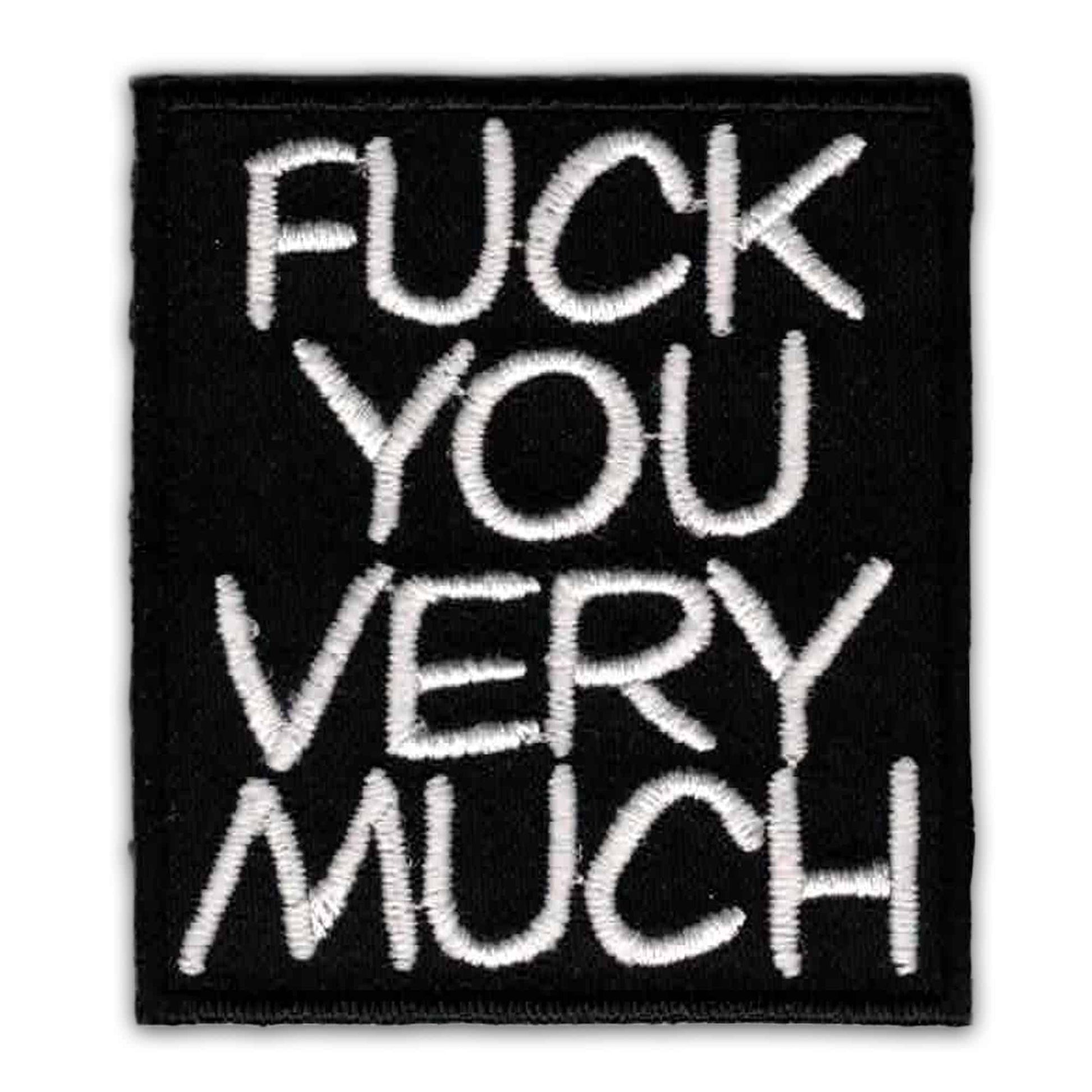 A Jessica Galbreth Zodiac Cancer Sign Iron on Patch that says fuck you very much.