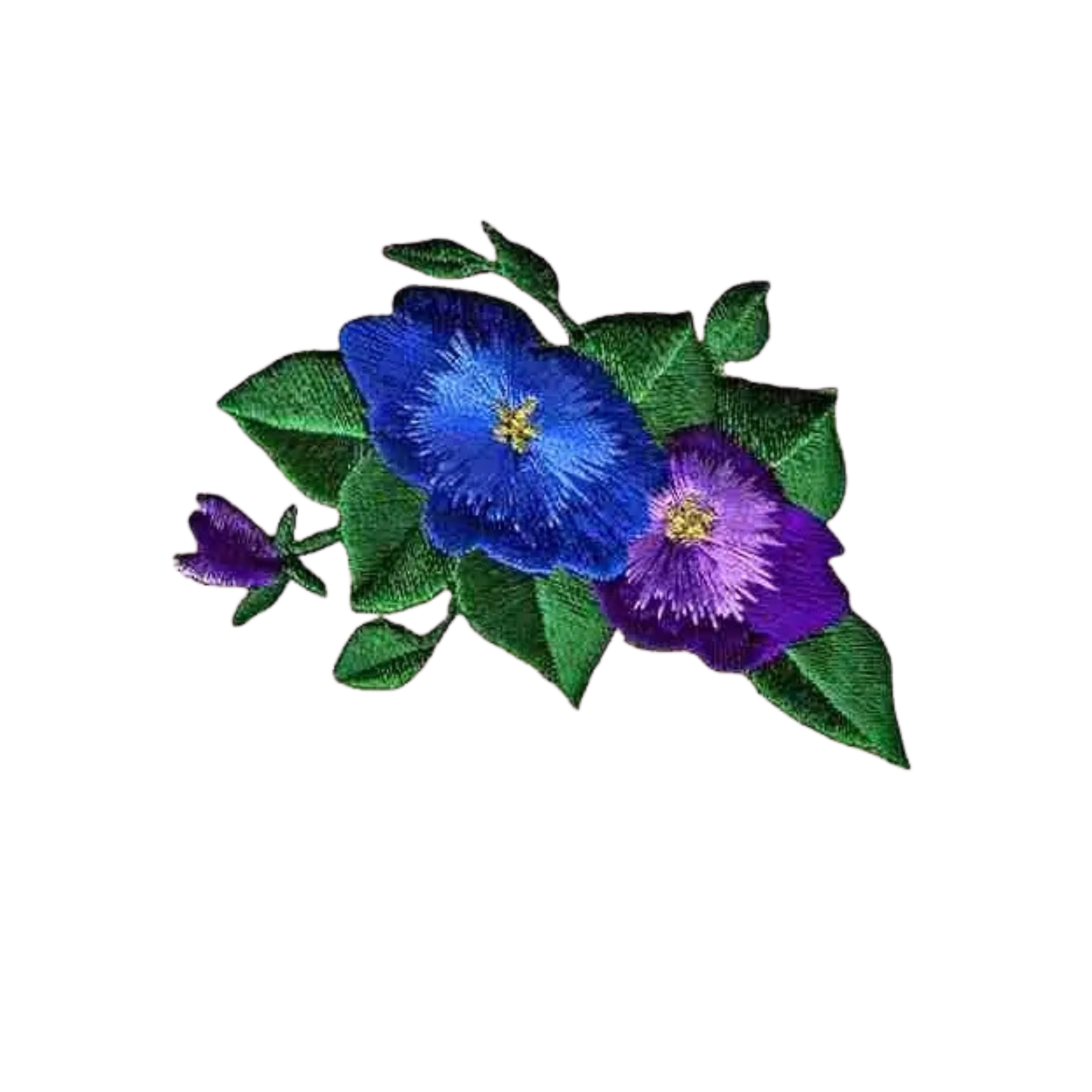 Blue & Purple Pansies (2-Pack) Iron On Floral Patch
