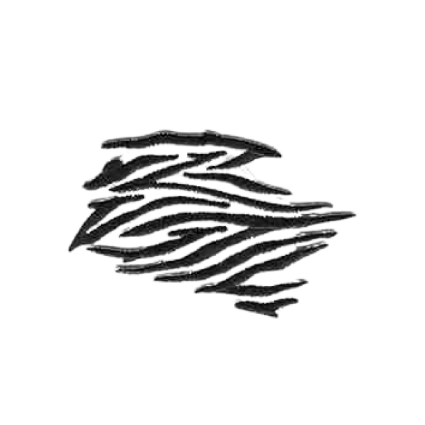 LaughingLizards Zebra Pelt Jungle Animal (2-Pack) Iron On Patch features black abstract zebra stripes on white, ideal for jungle-inspired applique or animal patch designs.
