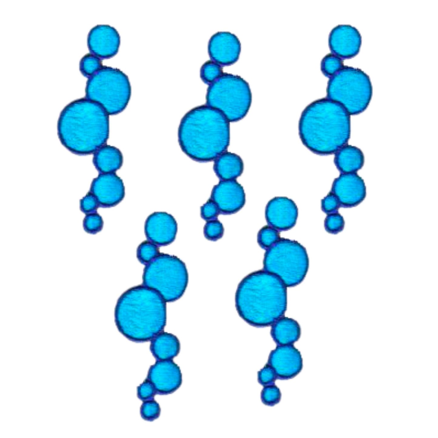 Five Water Bubbles Patches on a white background.
