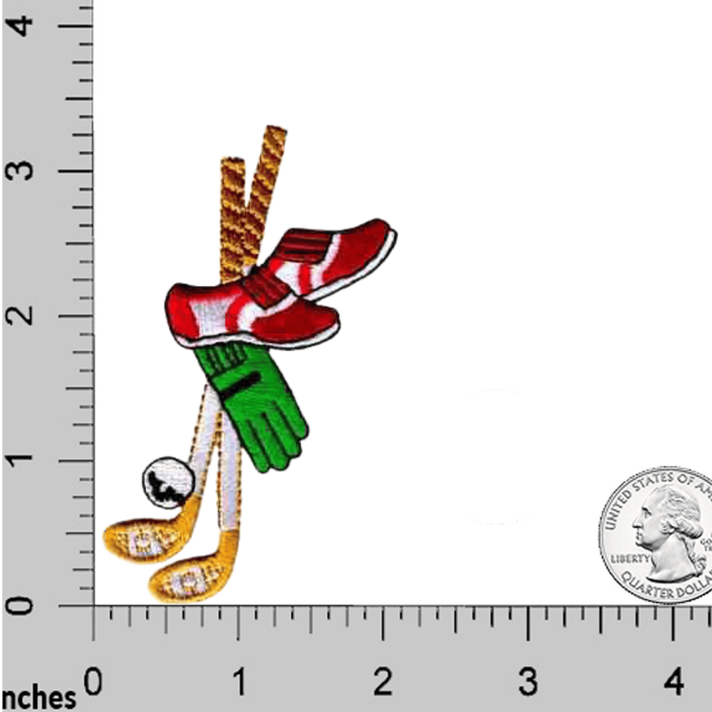 (3-pack) Golf Club Ball Shoes and Gloves Iron On Patch