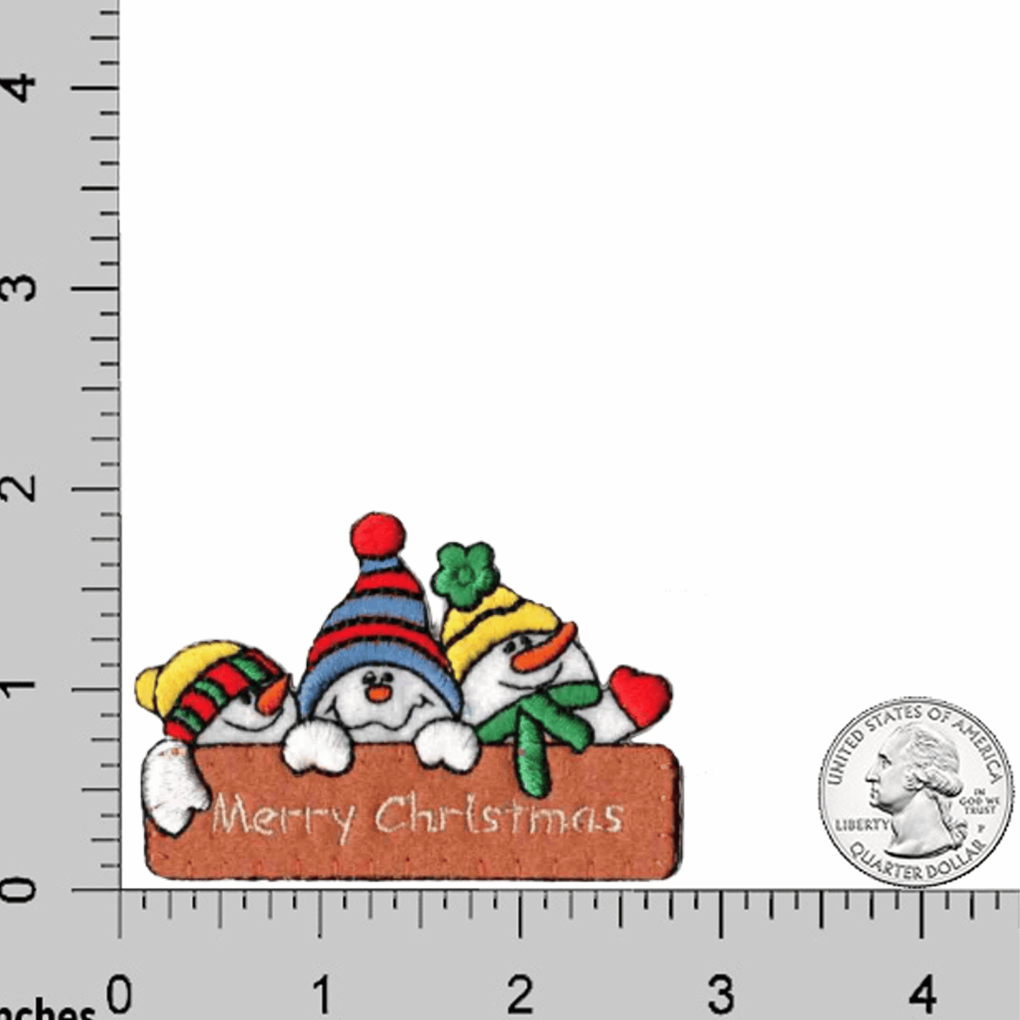 Merry christmas Snowmen Patches (2 Pack) Christmas Embroidered Iron On Patch Applique.