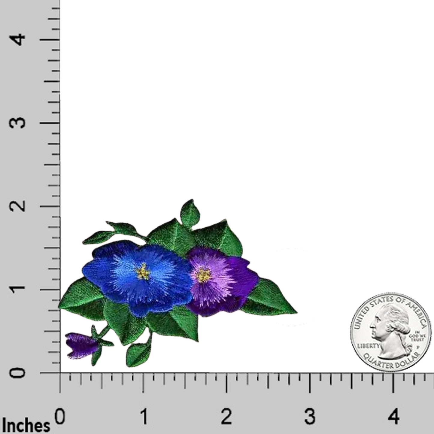 Blue & Purple Pansies (2-Pack) Iron On Floral Patch