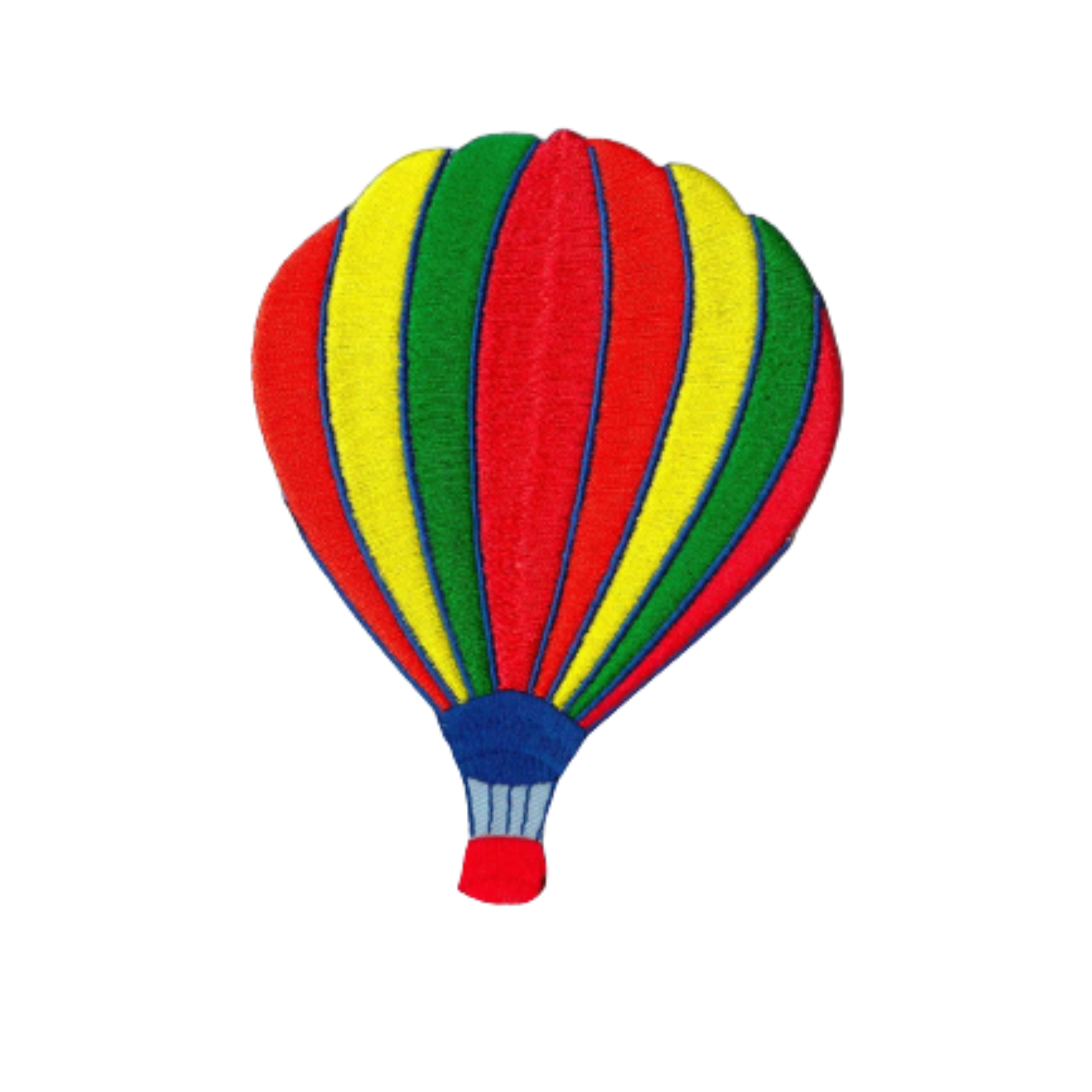 Laughing Lizards’ Large Hot Air Balloon Iron On Patch 2-Pack features vibrant balloon designs, ideal for embroidery or applique. Available in two colors, these fun patches add a playful touch to any fabric item.