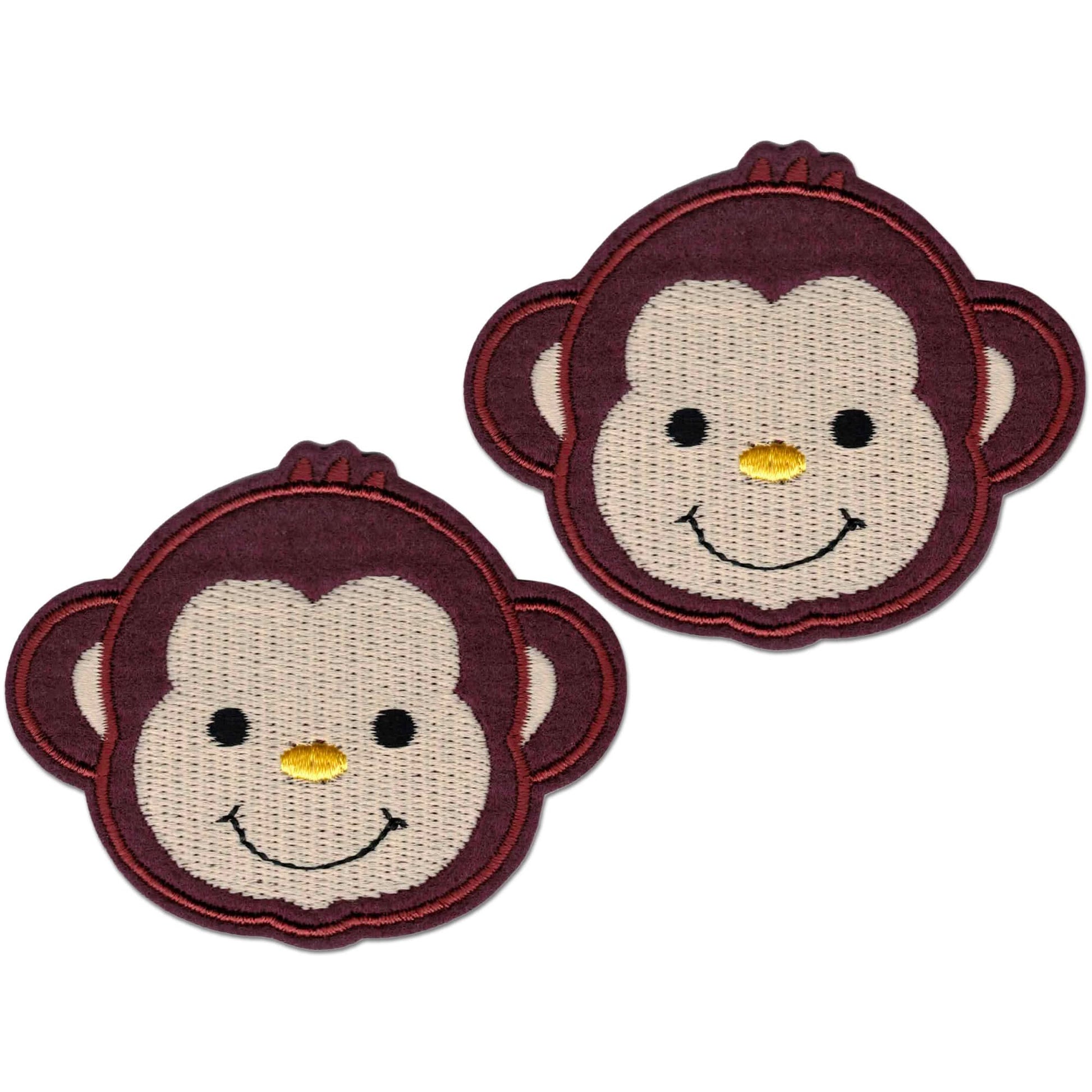 Add a playful touch to your items with Laughing Lizards' Cute Monkey (2-Pack) Embroidered Iron on Patch Applique, featuring two smiling cartoon monkeys—perfect for DIY crafts or gear.