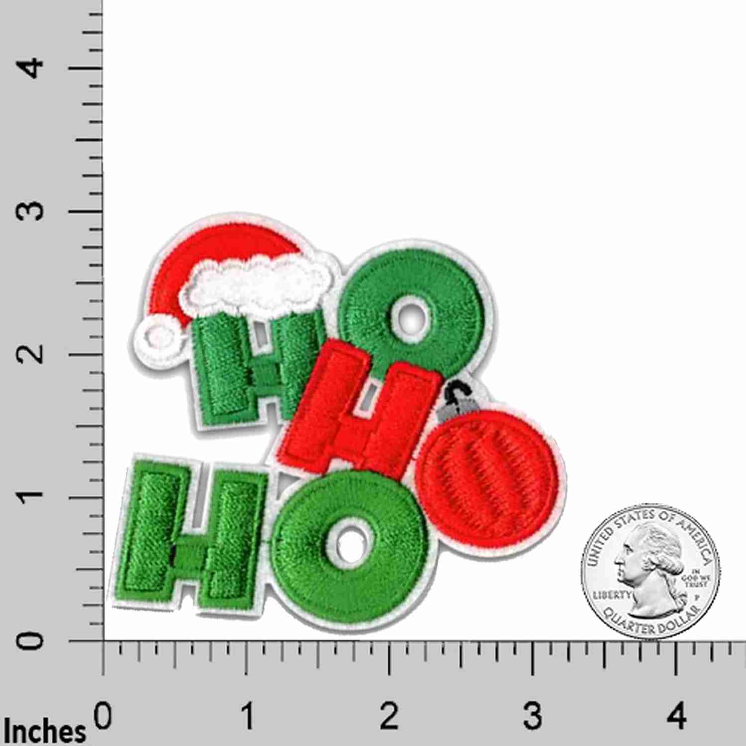 HOHOHO Patches (2-Pack) Christmas Embroidered Iron On Patch Applique