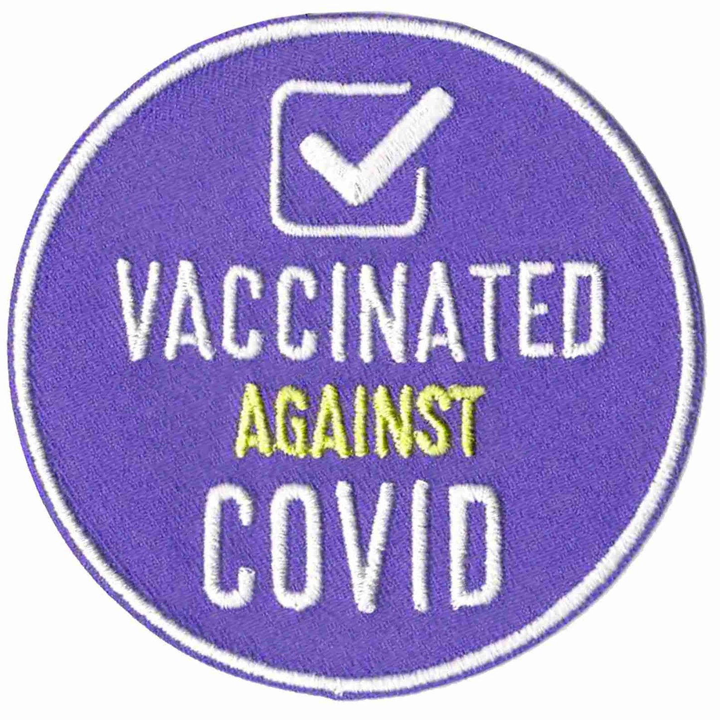 I Got My Covid Vaccine embroidered patch / Vaccinated Against Covid Patch Set.