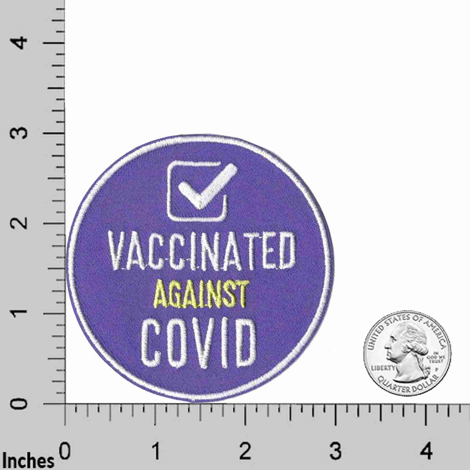 I Got My Covid Vaccine embroidered patch / Vaccinated Against Covid Patch Set.
