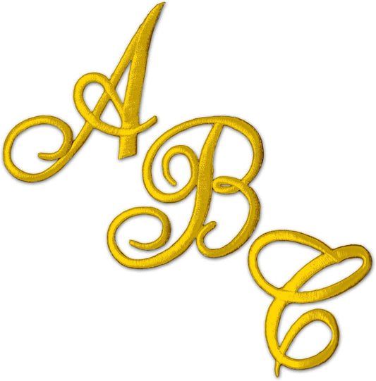 Metallic Gold Script Iron On Letter Kit
