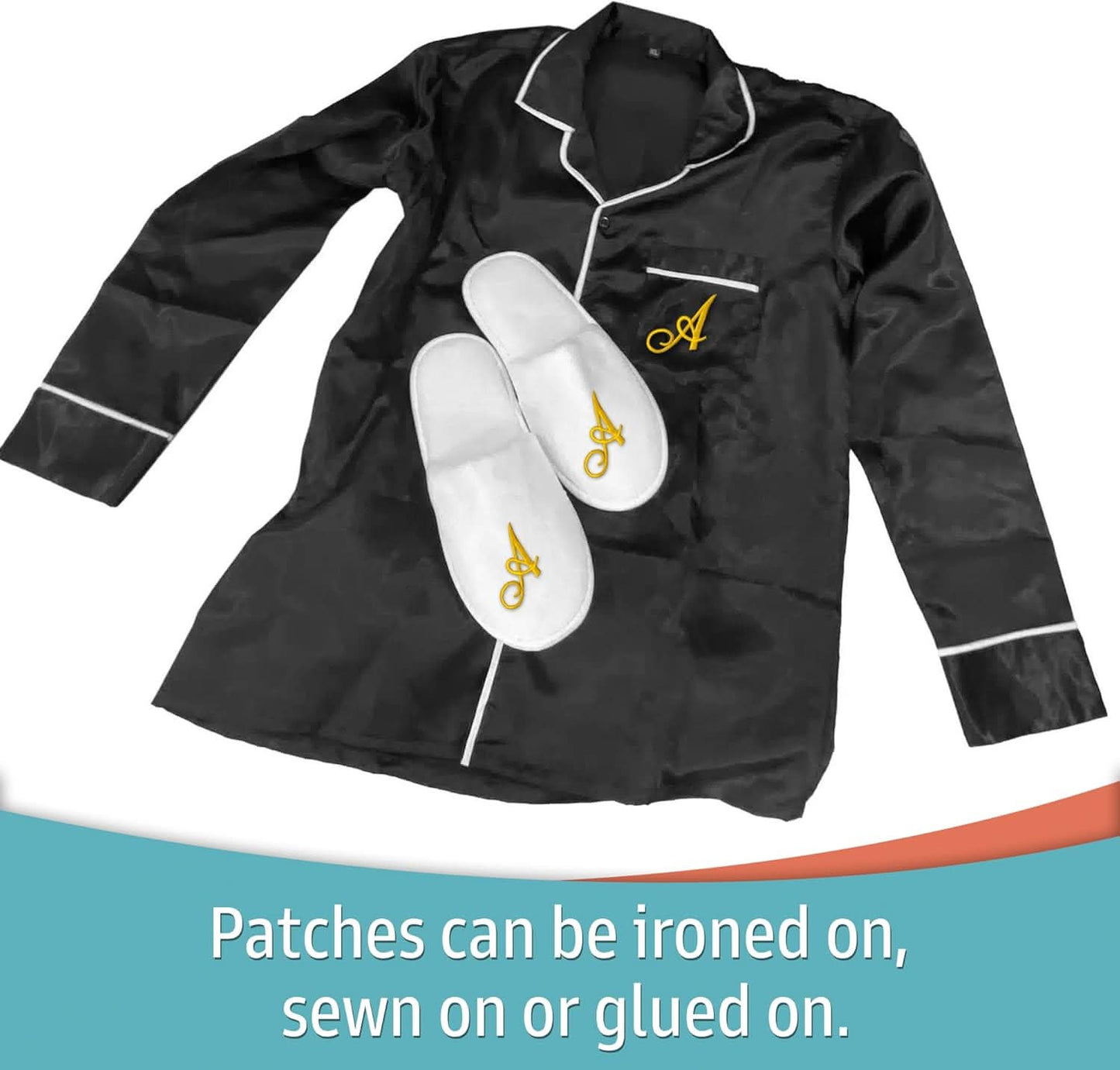 Metallic Gold Script Iron On Letter Kit