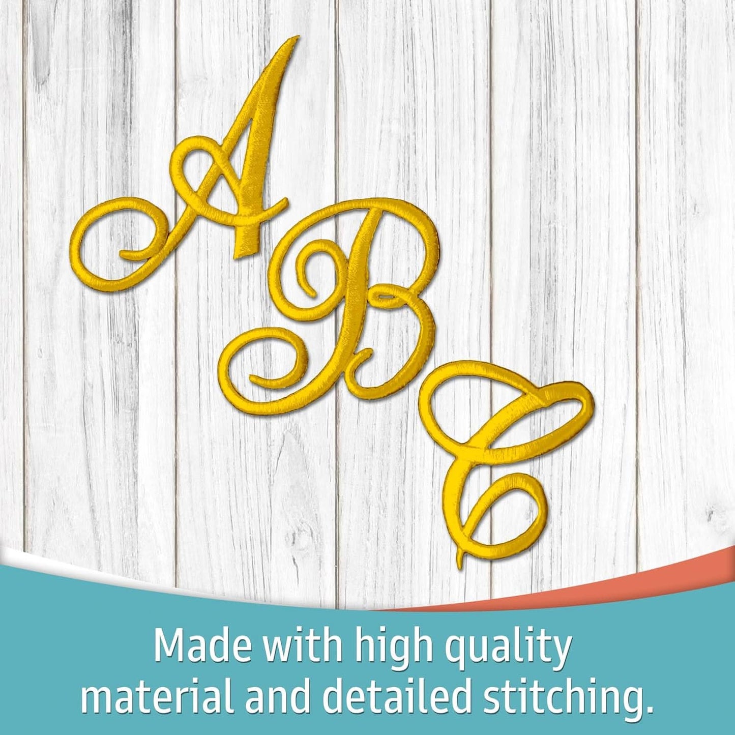 Metallic Gold Script Iron On Letter Kit