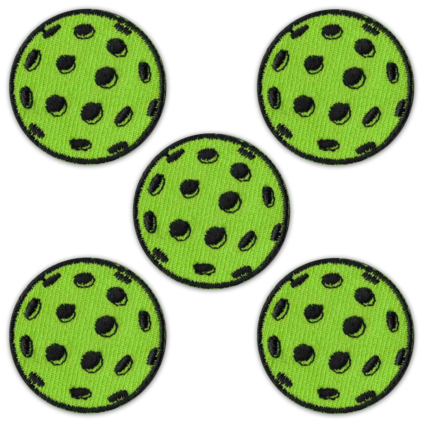 Pickleball Balls (5-Pack) Embroidered Iron on Patch