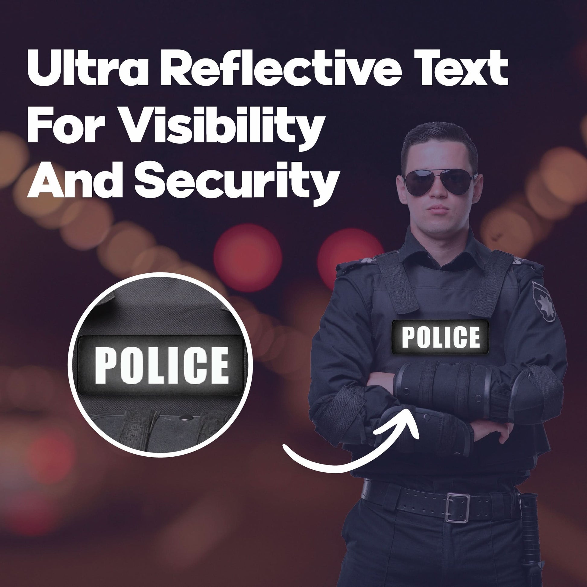 Security Patch - Ultra Reflective Hook and Loop Patch for Tactical Vest for visibility and security.