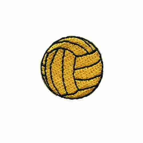 A Water Polo Ball (5-Pack) embroidered iron on patch on a white background.