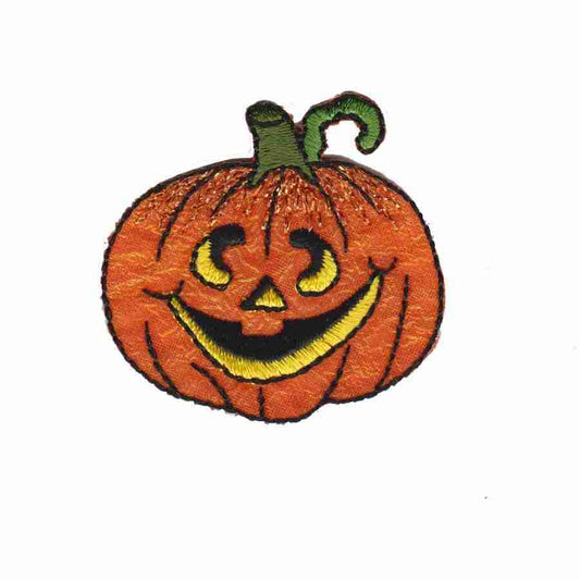 A Jack-O-Lantern Patch Applique on a white background.