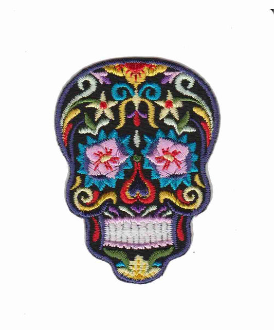 Day of the dead sugar skull embroidered patch.
Product Name: Sugar Skull Colorful Iron on Patch.