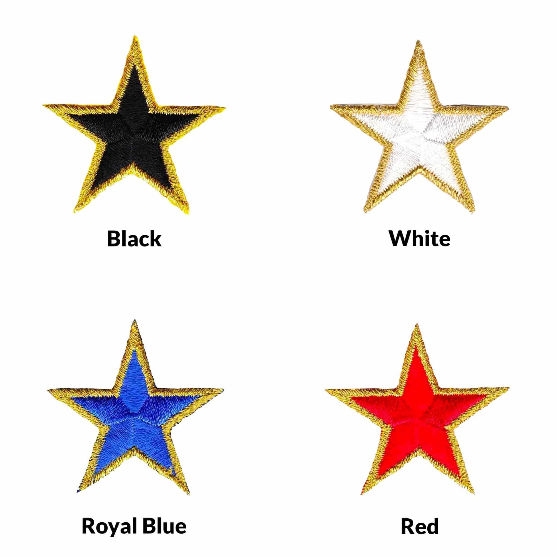 Four different Star Patches (10-Pack) with different colors.