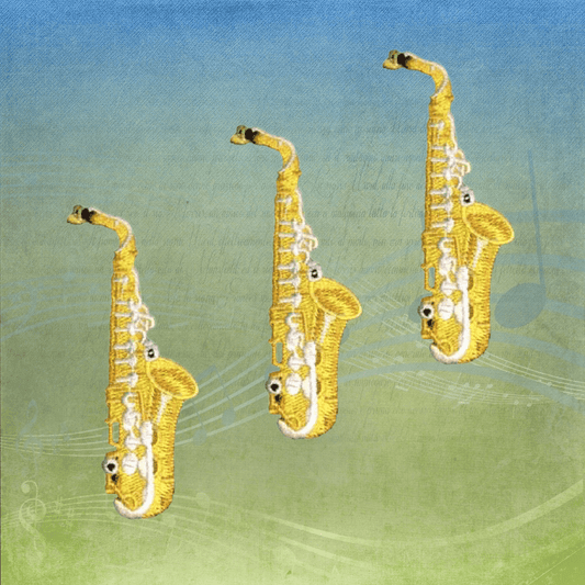 Saxophone Embroidered Music Iron on Patch