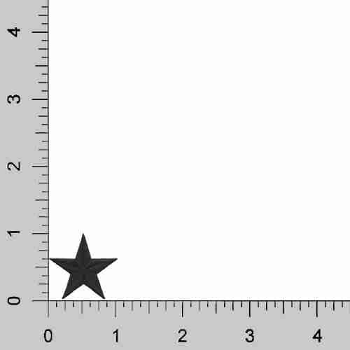 A ruler with a 1 Inch Star Iron On Patch (10 Pack) on it.