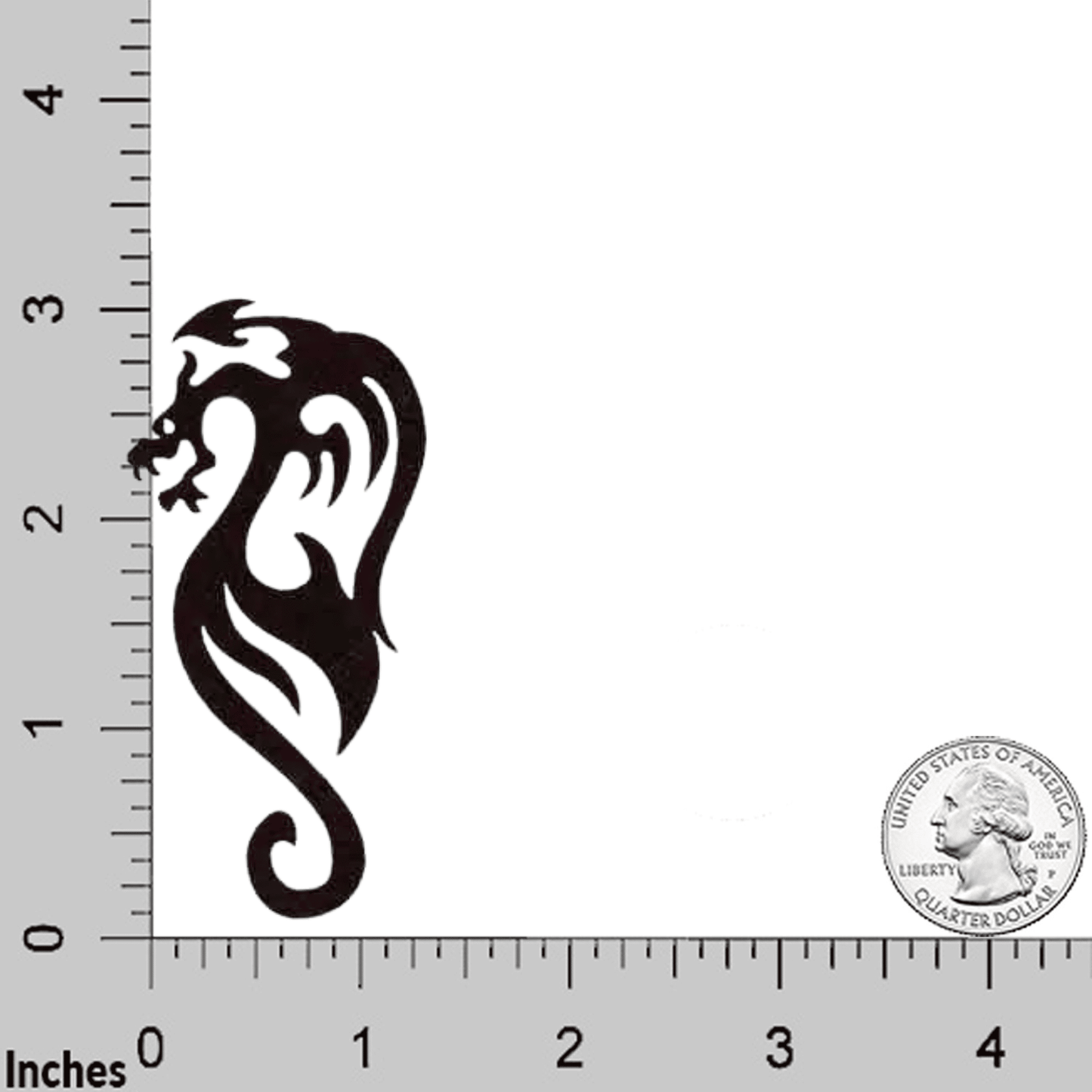 Black Silhouette Cutout Dragon Iron On Patch