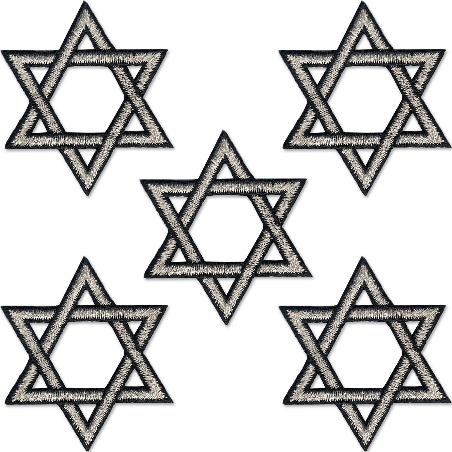 Star Of David Patches (5-Pack) Religious Embroidered Iron on Patch