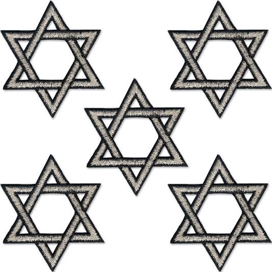 Star Of David Patches (5-Pack) Religious Embroidered Iron on Patch