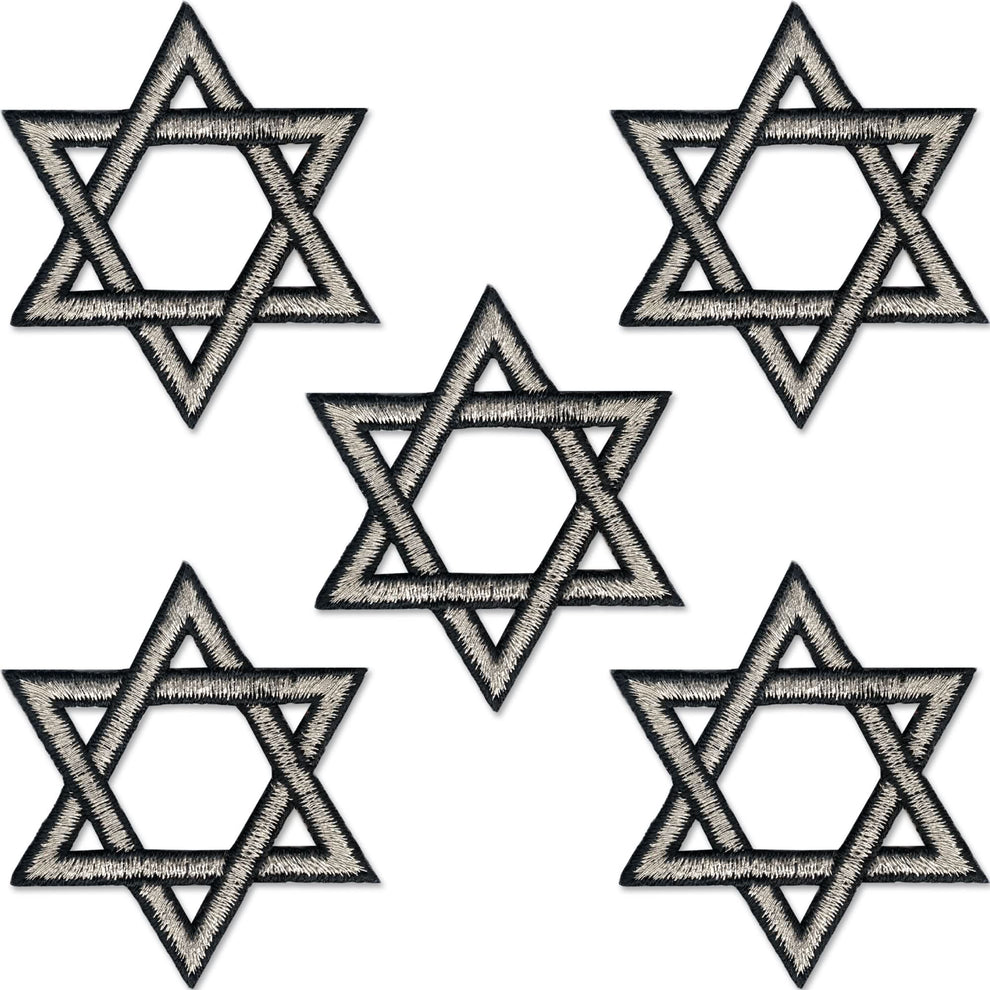 Star Of David Patches (5-Pack) Religious Embroidered Iron on Patch ...