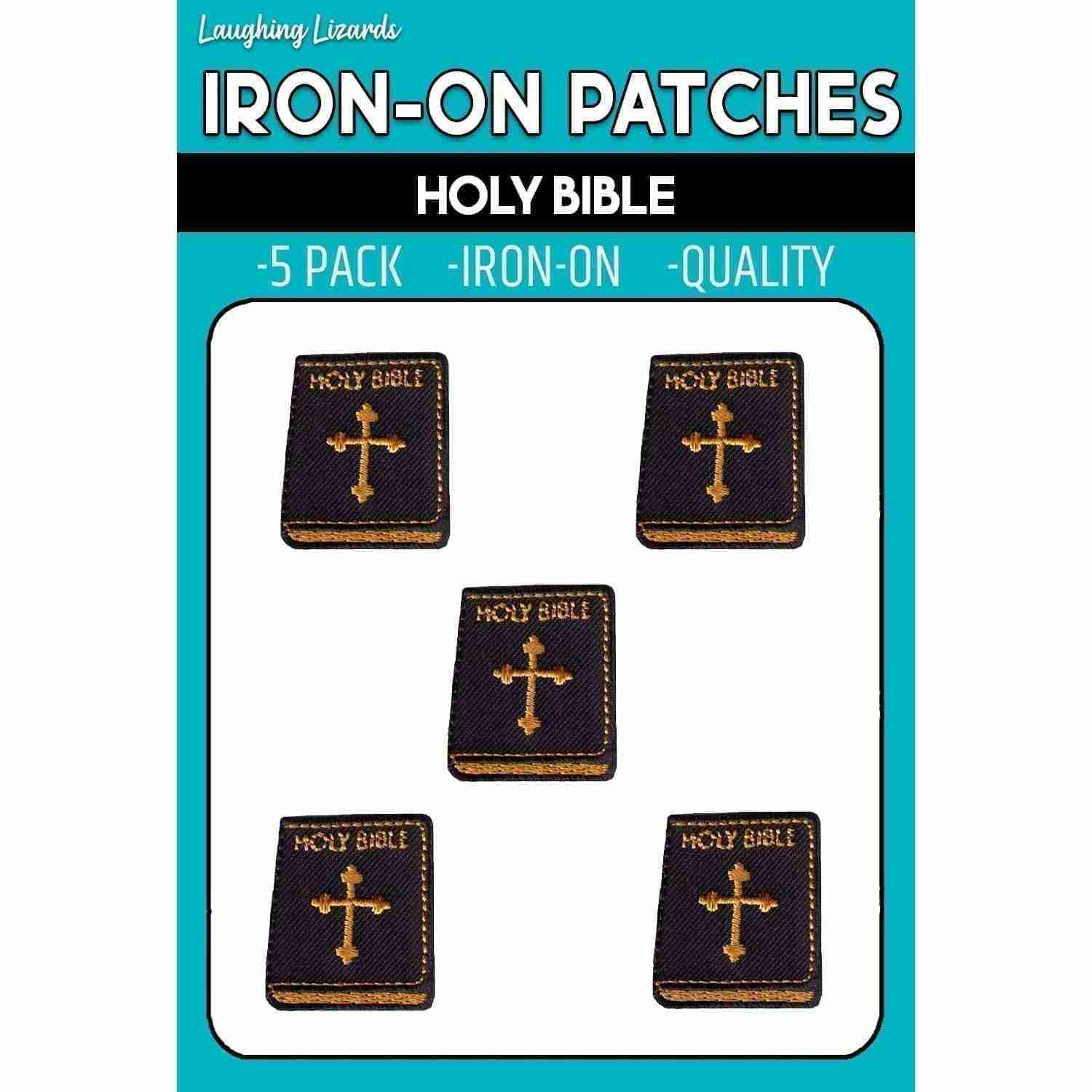 Iron on patches - Holy Bible Religious Iron On Patch (5 Pack).