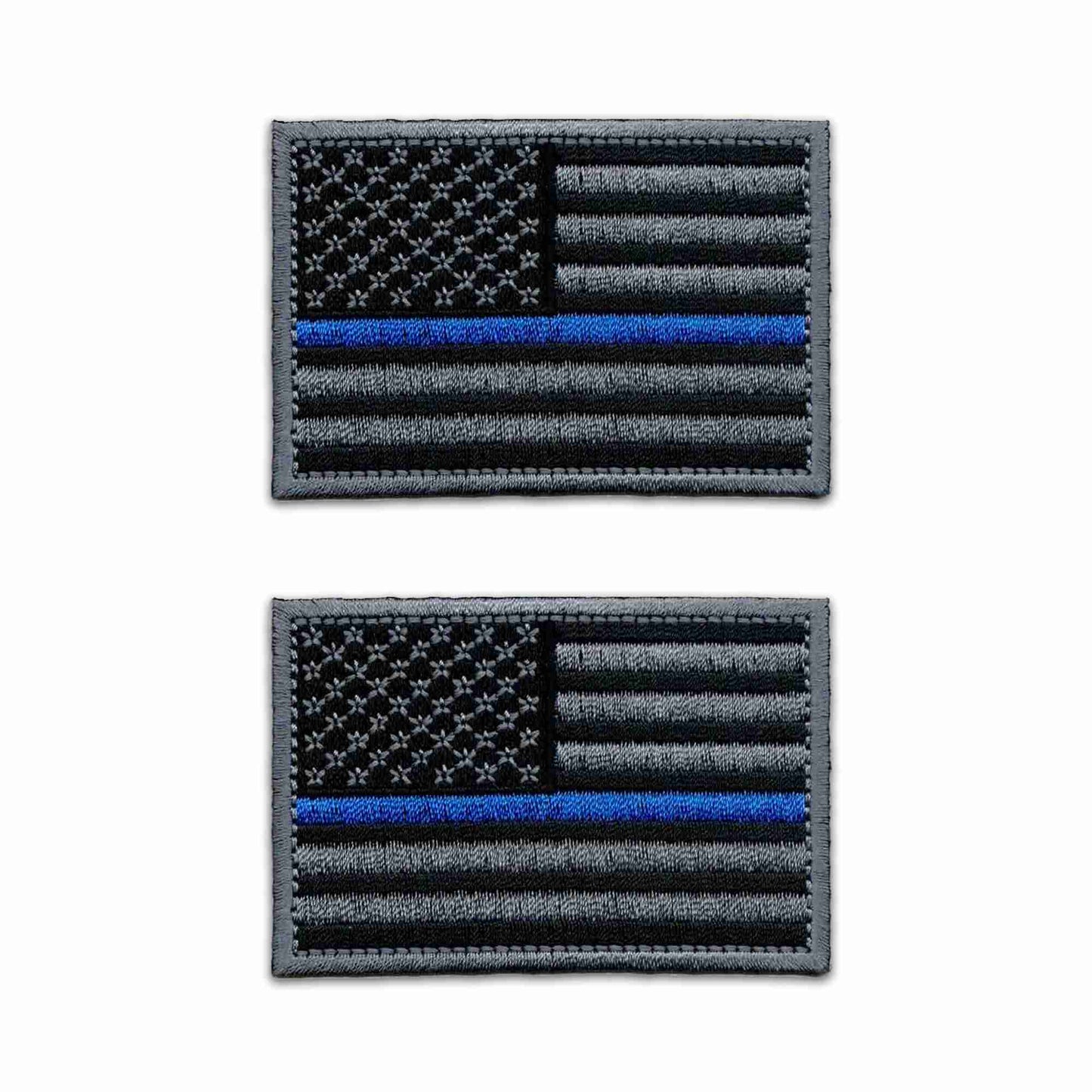 Two USA Flag Patches (2-Pack) American Flag Embroidered Iron On Patch Appliques on a white background.