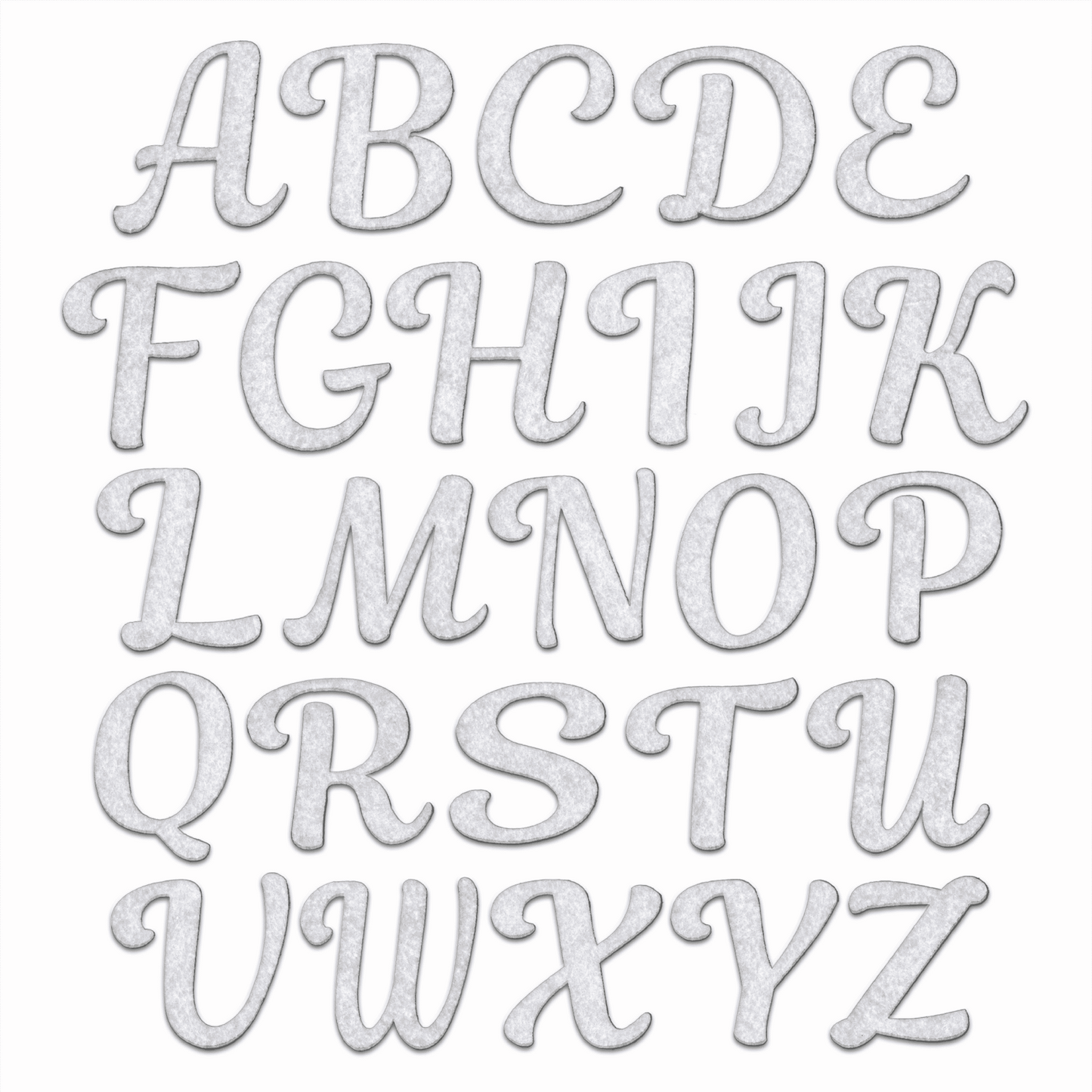 Felt Cursive Letter Patch 26 Piece Kit, Script Iron On Felt Appliques, Kit Includes All 26 Cursive Iron-On Letters with Glue Backing