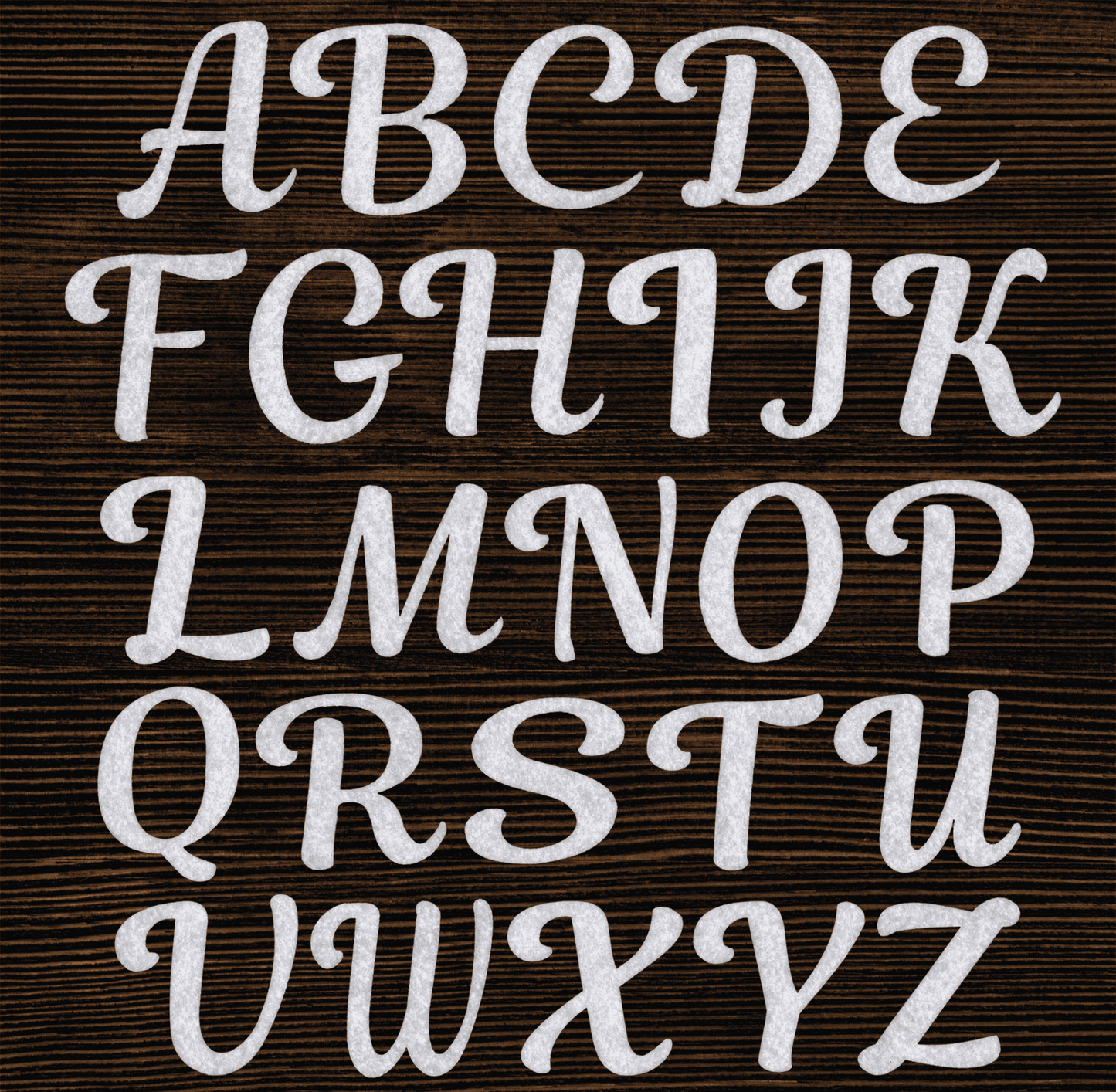 Felt Cursive Letter Patch 26 Piece Kit, Script Iron On Felt Appliques, Kit Includes All 26 Cursive Iron-On Letters with Glue Backing