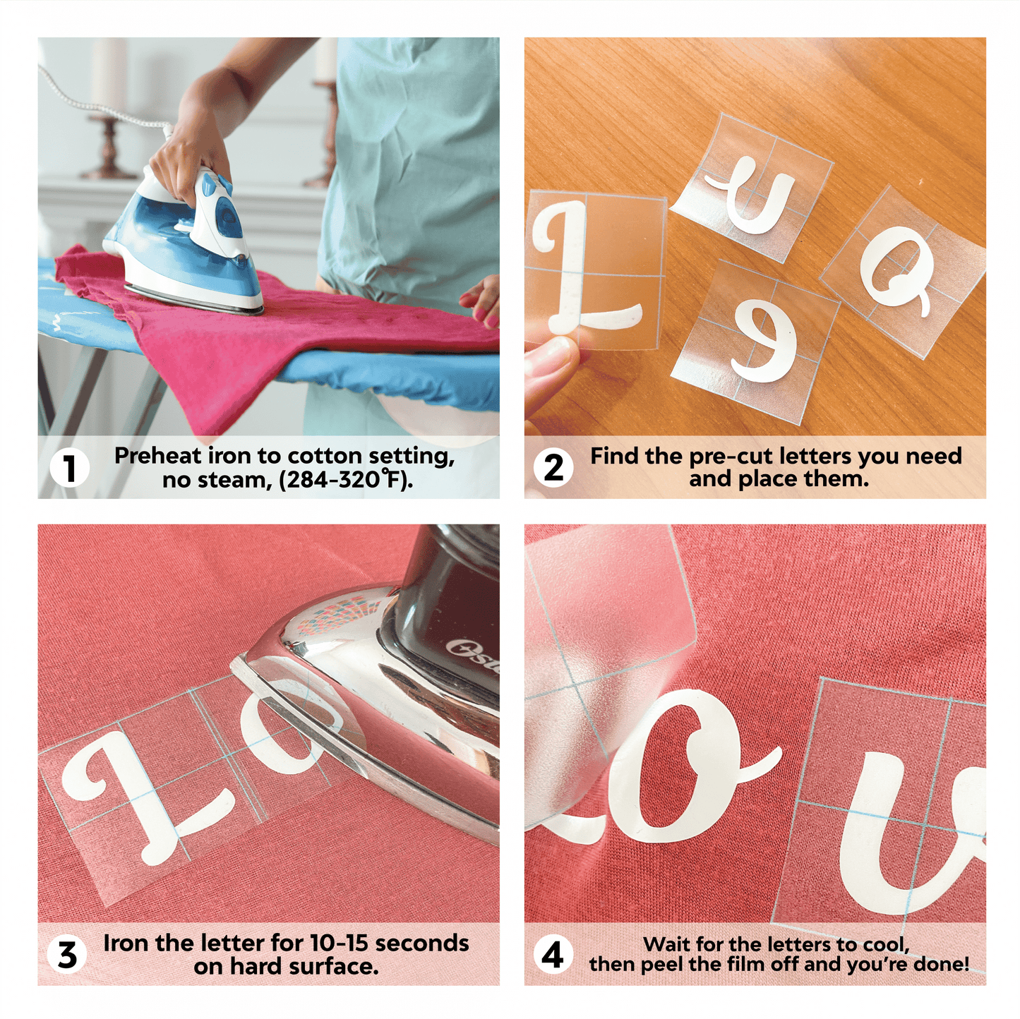 Cursive White Transfer Alphabet Kit - 208 Letters
