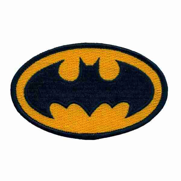 The Batman Logo Iron on Patch - Small is shown on a white background.