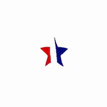 A 1-Inch Star Patches: Red, White and Blue Star Patch (10-Pack) on a white background.