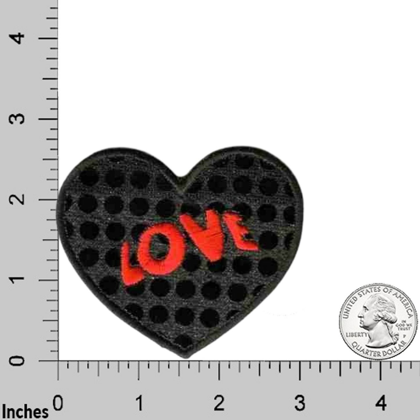 Black Sequin Love Heart (2-Pack) Iron on Patch