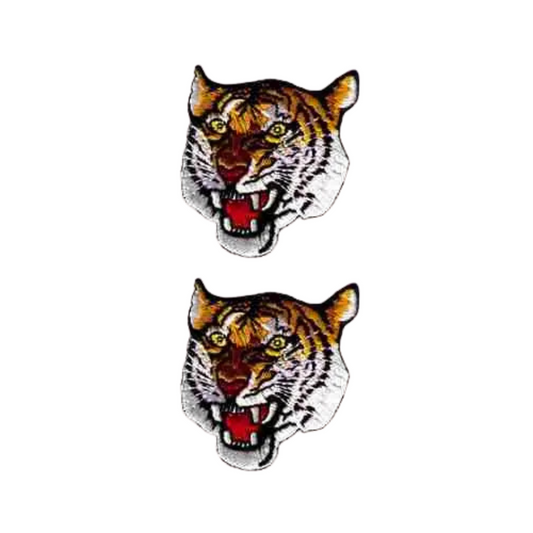 Tiger's Ferocious Head (2-Pack) Iron On Patch