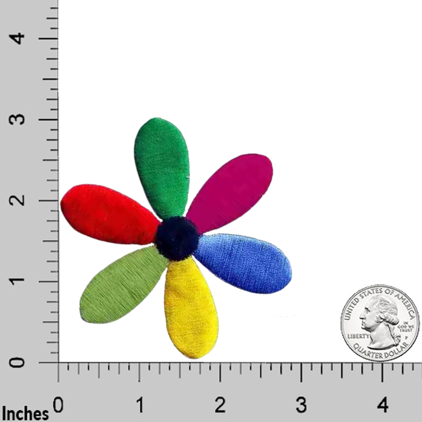 6-Petal Bright Colored Daisy Flower (2-Pack) Floral Iron On Patch