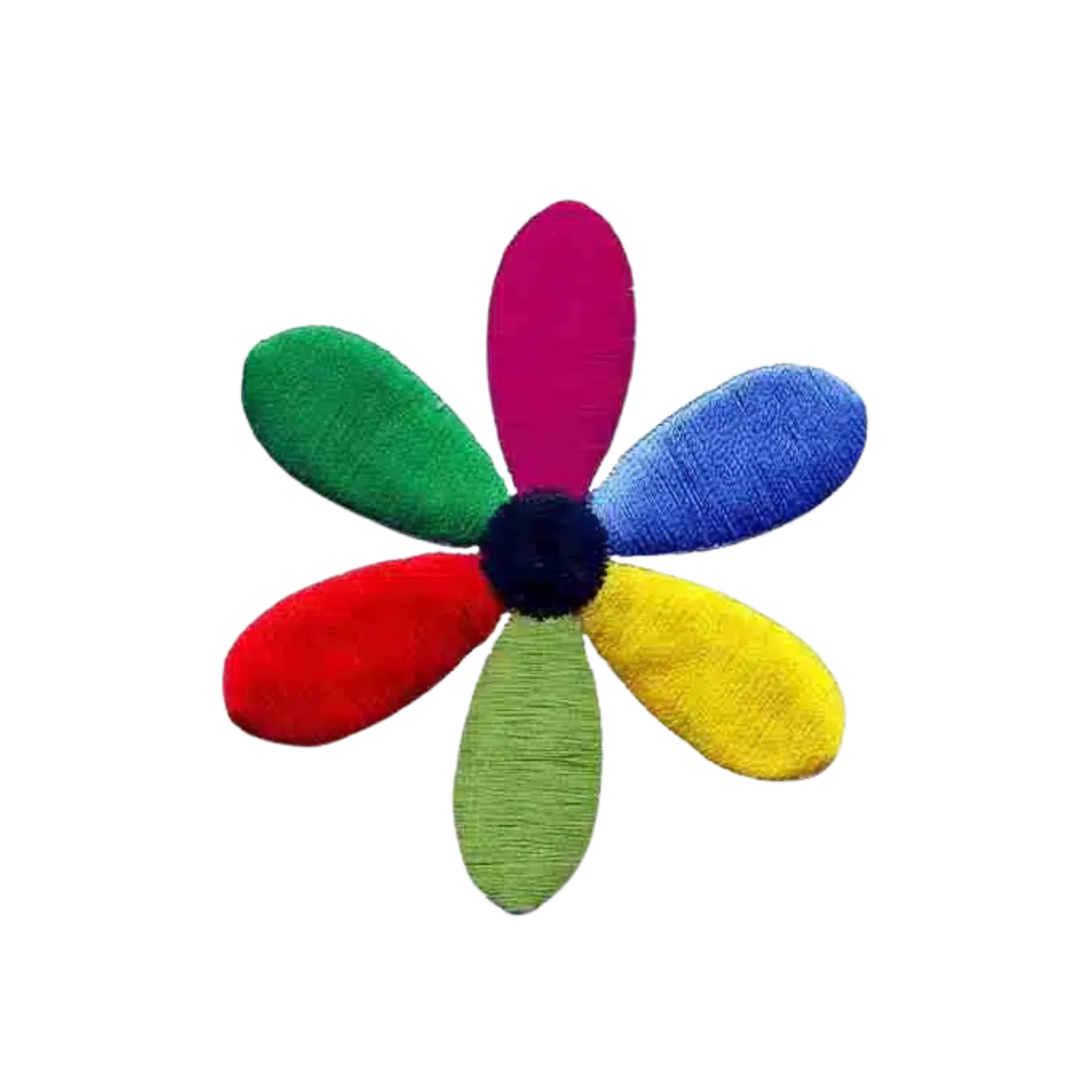 6-Petal Bright Colored Daisy Flower (2-Pack) Floral Iron On Patch