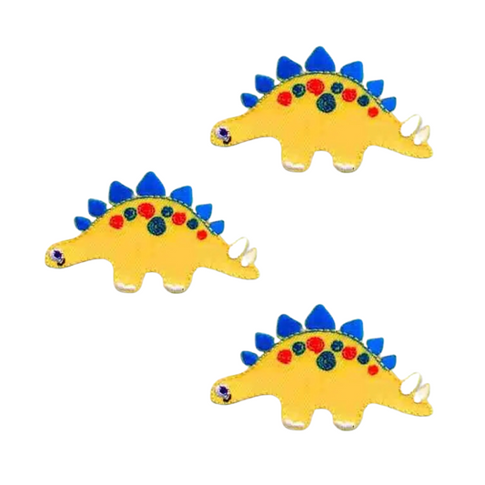 Cute Stegosaurus Dinosaur Embroidered Children's (3-Pack) Iron on Patch