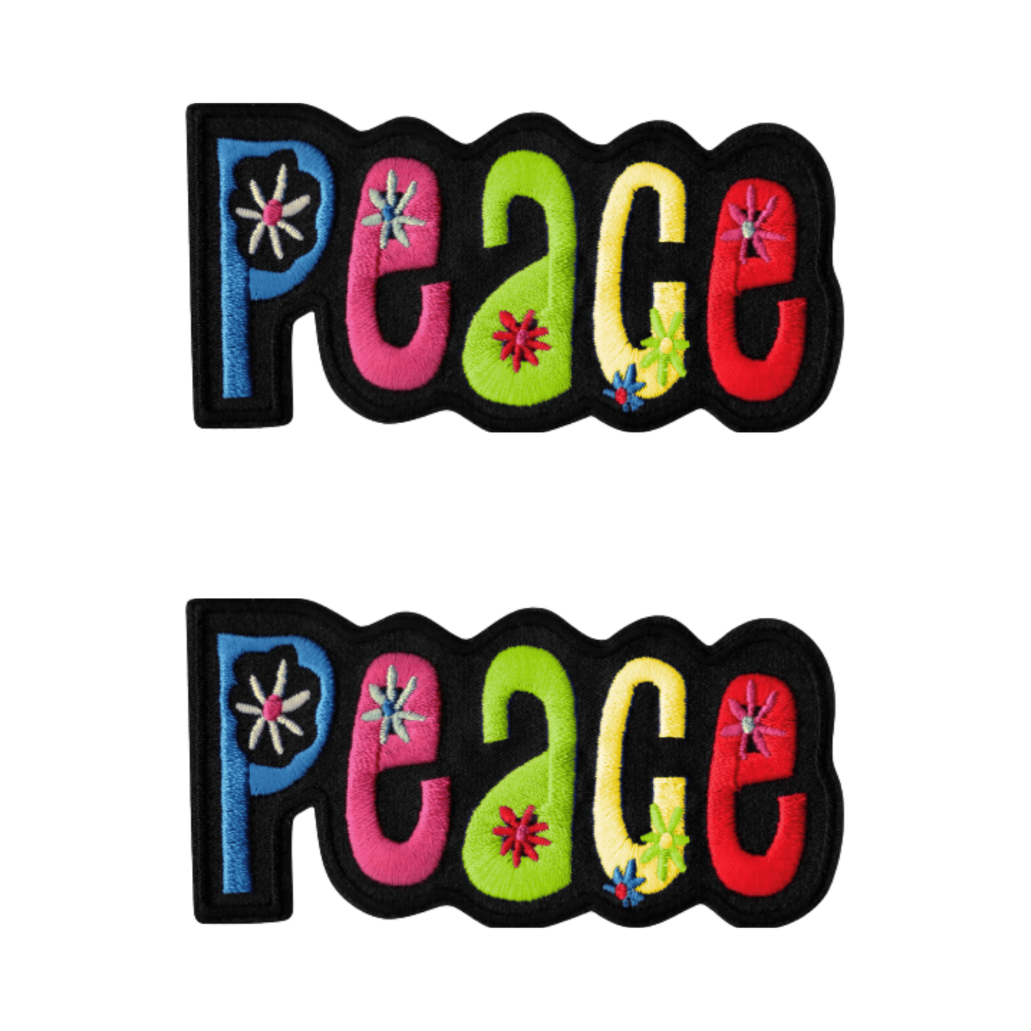 Peace With Flowers (2-Pack) Iron On Patch