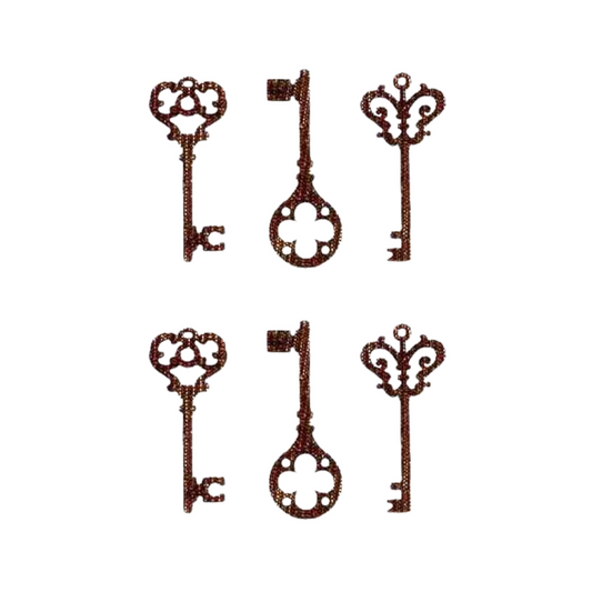 Set of Three Embroidered Keys (2-Pack) Iron On Patch