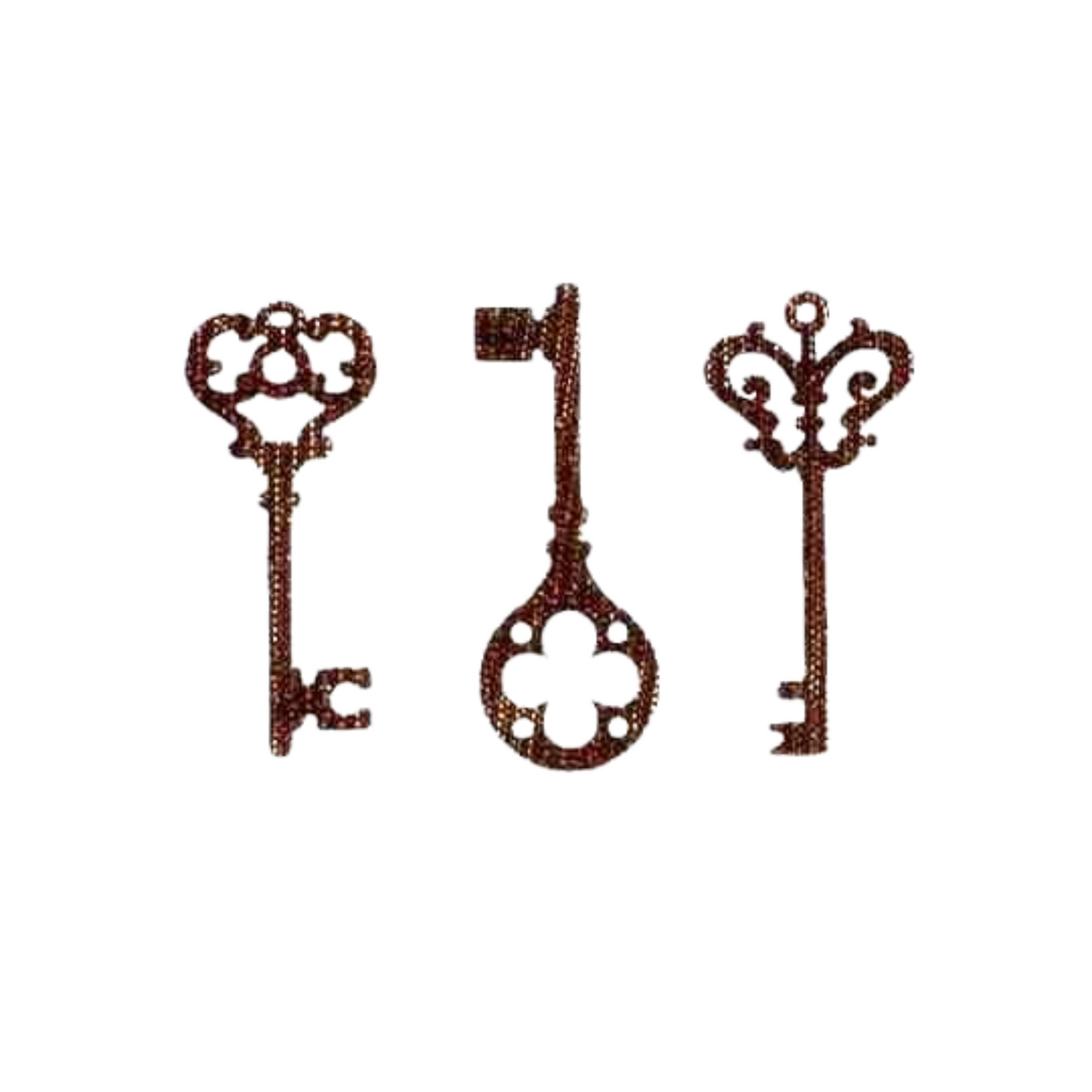 Set of Three Embroidered Keys (2-Pack) Iron On Patch
