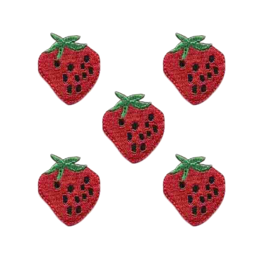Strawberry (5-Pack) Iron On Patch - Medium size
