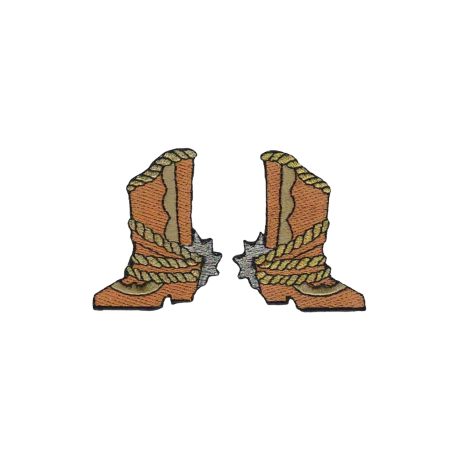 Western Cowboy Boot with Horseshoe Western (3-Pack) Iron On Patch: Right Or Left