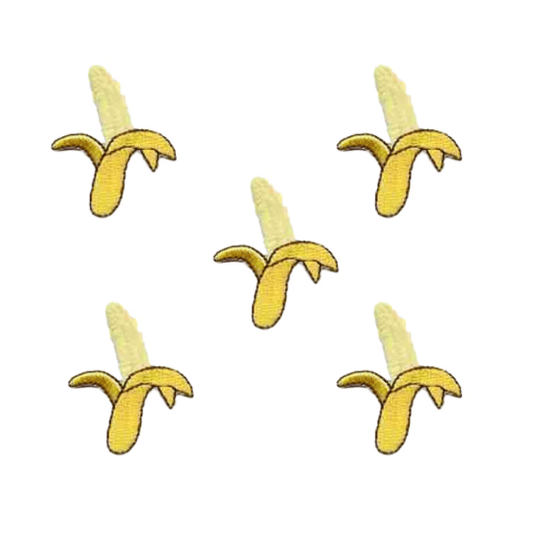 Small Banana Fruit Patches (5-Pack) Fruit Embroidered Iron On Patch